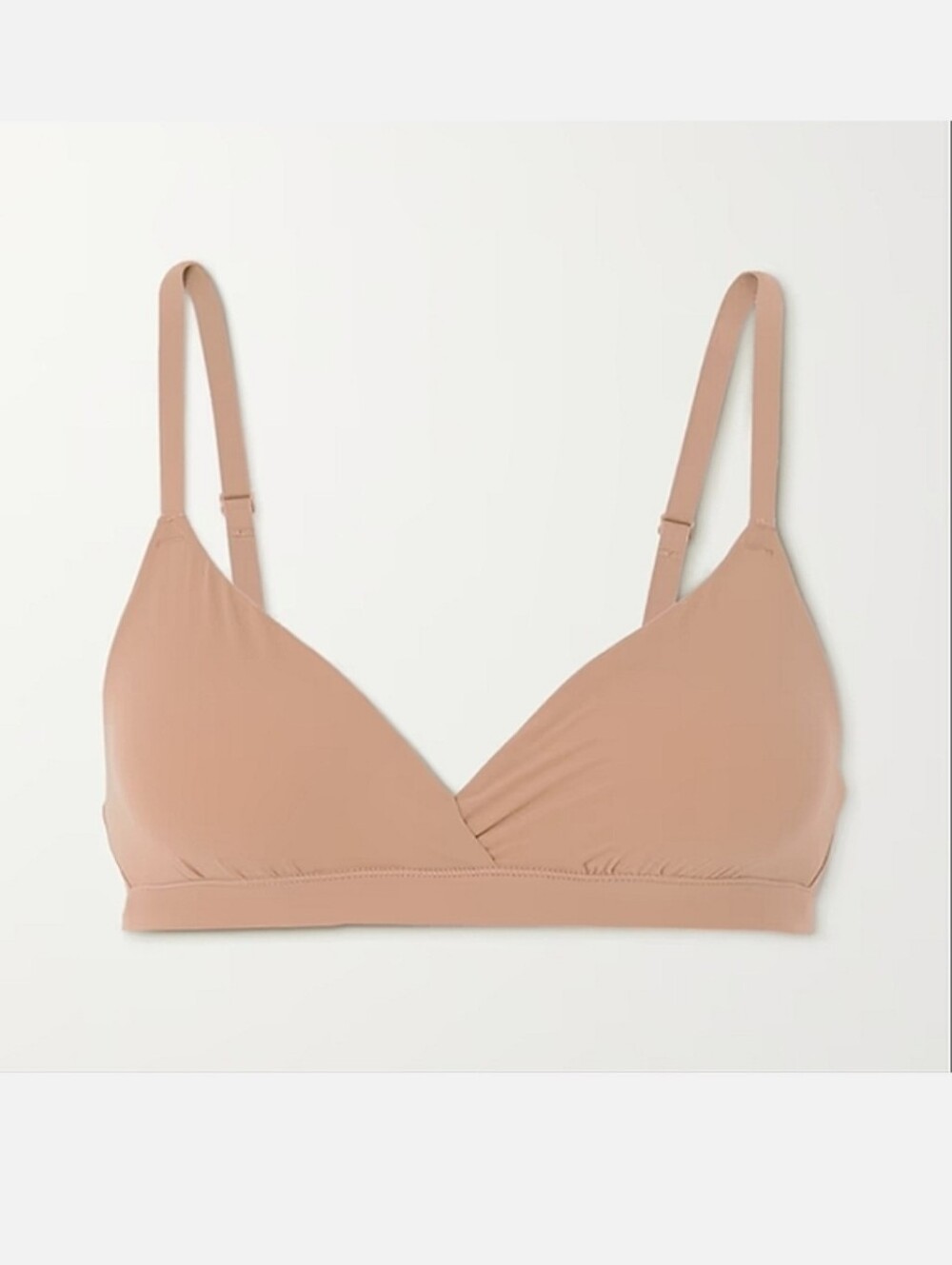 SKIMS Fits Everybody wrap-effect triangle Ochre Beige bralette XXS NWT